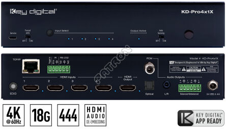 Key Digital KD-Pro 4x1 X  - salony w Katowicach i Toruniu zapraszają - profesjonalne systemy audiowizualne
